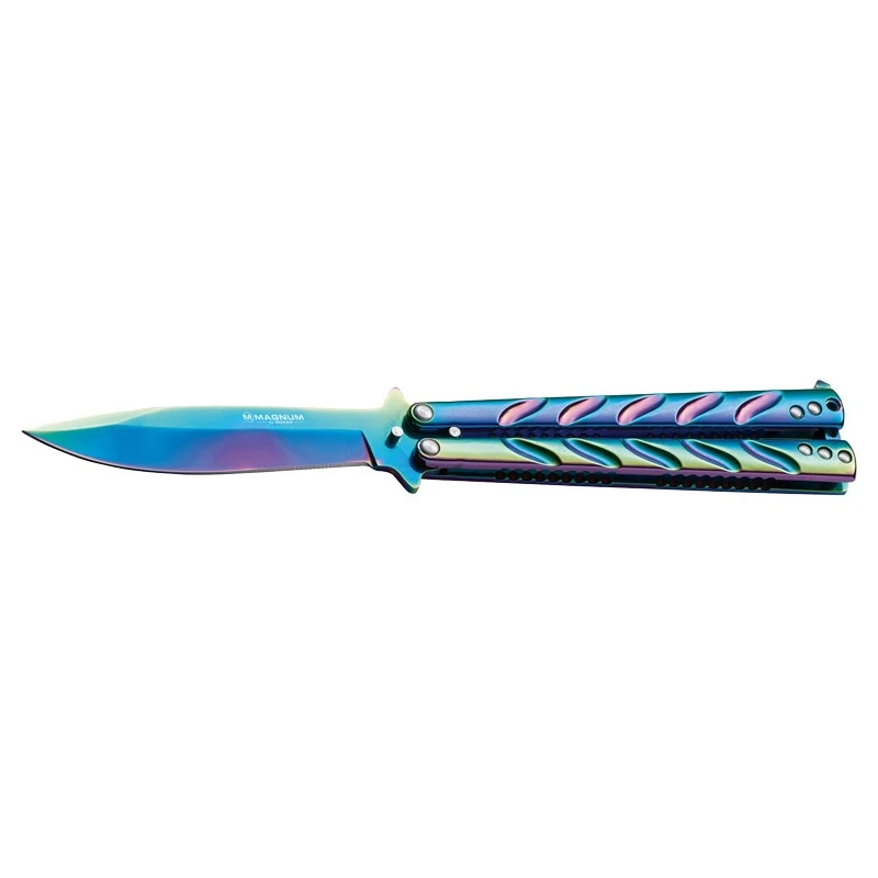 Couteau Böker Magnum Balisong Rainbow 1 Couteau Böker Magnum Balisong Rainbow