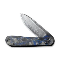 Couteau Civivi Button Lock Elementum F.carbone Noir/bleu Damas 8 Couteau Civivi Button Lock Elementum F.carbone Noir/bleu Damas -Couteaux Soldes Magasin couteau civivi button lock elementum fibre de carbone noirbleu damas 2