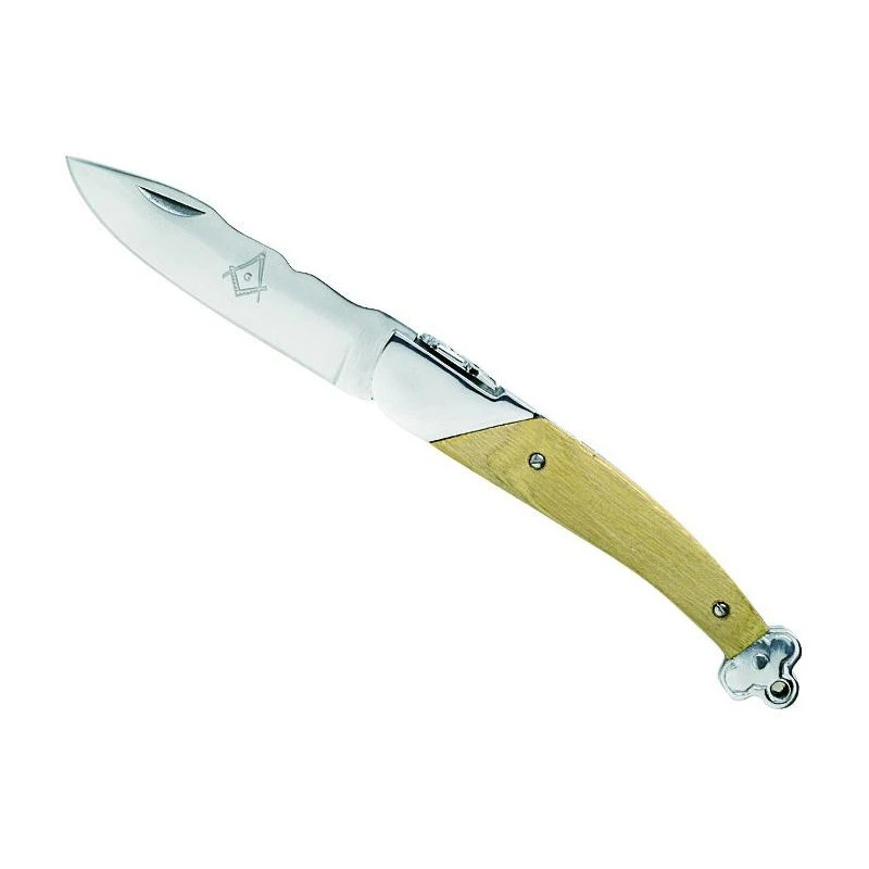 Couteau Franc-maçon Acacia 12cm Inox 1 Couteau Franc-maçon Acacia 12cm Inox