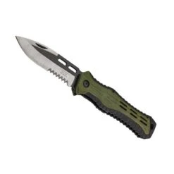 Couteau Herbertz ABS Vert/noir 12,5cm Inox Semi-dentée
