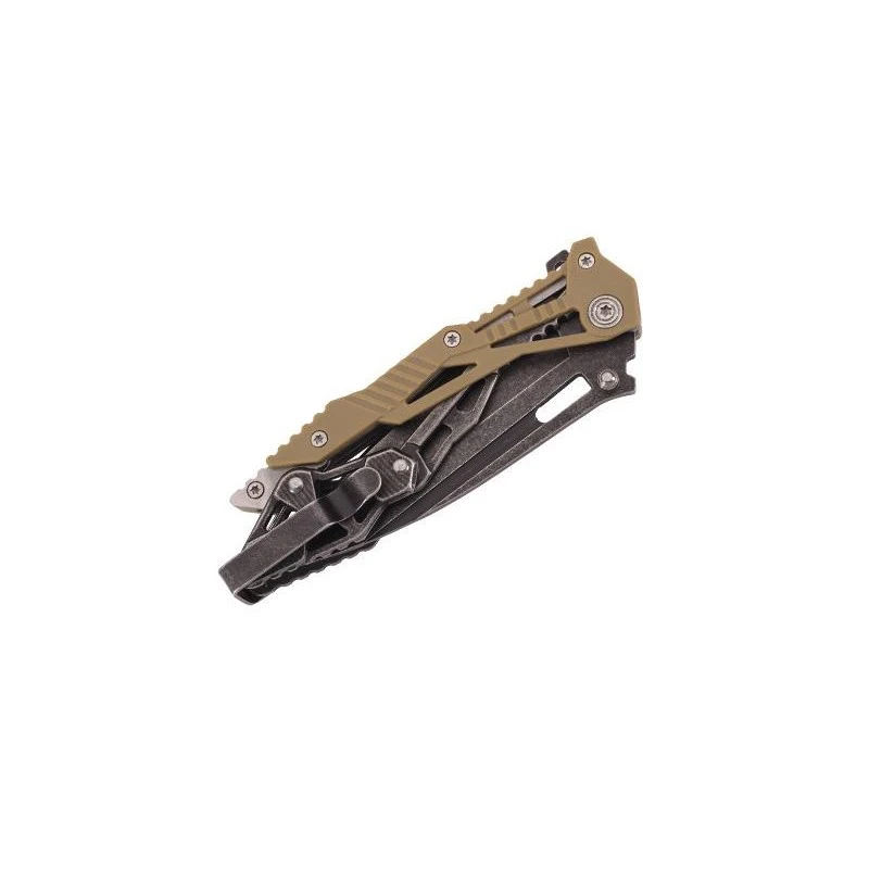 Couteau Herbertz Tout Inox Noir 11.5cm Nylon Kaki - 578712 2 Couteau Herbertz Tout Inox Noir 11.5cm Nylon Kaki - 578712 – Image 2