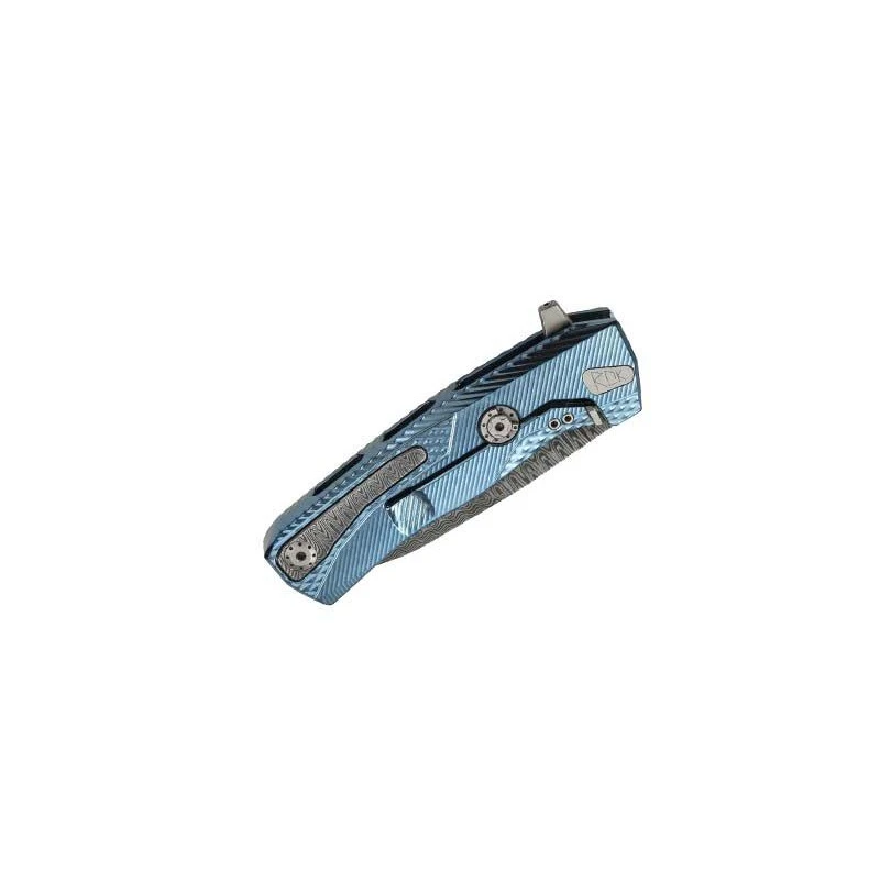 Couteau LionSteel ROK Titanium Bleu Damas 2 Couteau LionSteel ROK Titanium Bleu Damas – Image 2