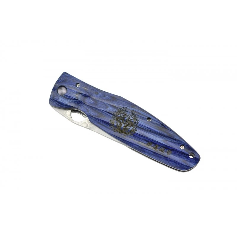 Couteau Mcusta MC-186G Pakka Wood Bleu Lame SPG2 2 Couteau Mcusta MC-186G Pakka Wood Bleu Lame SPG2 – Image 2