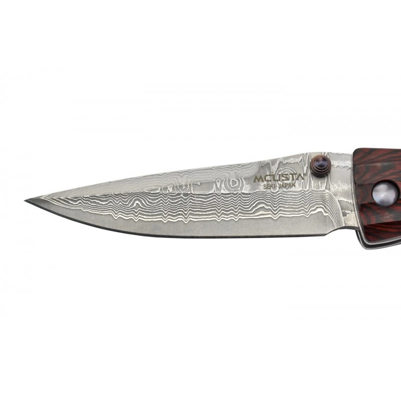 Couteau Mcusta Sengoku MC-183D Damas Pakka Wood Rouge 3 Couteau Mcusta Sengoku MC-183D Damas Pakka Wood Rouge – Image 3
