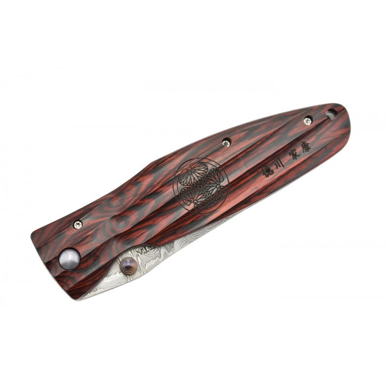 Couteau Mcusta Sengoku MC-183D Damas Pakka Wood Rouge 5 Couteau Mcusta Sengoku MC-183D Damas Pakka Wood Rouge – Image 5