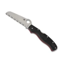 Couteau Spyderco Rescue 3 Thin Red Line Noir à Dents
